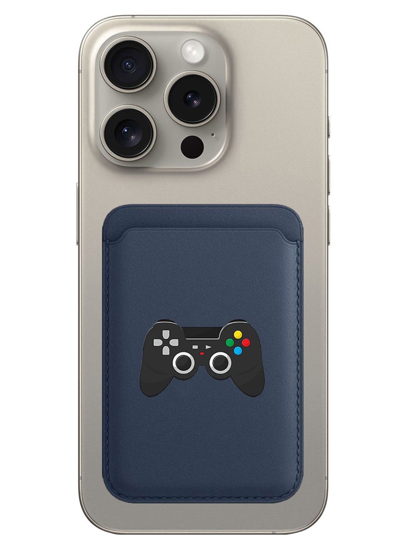 Theodor Magnetic Wallet, Compatible with MagSafe Wallet, for iPhone Wallet, for iPhone 16/15/14/13/12 Series, Not for iPhone 13/12 mini, 3 Card Holder, Vegan Leather, Navy - Controler - Image 1