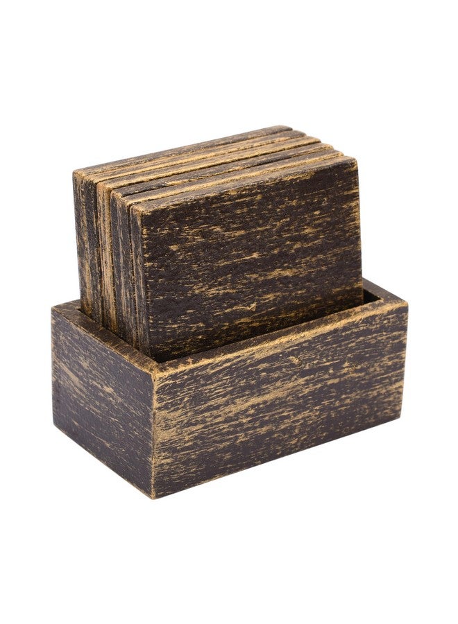 CRAFT MITRA مجموعة 6 من الحوامل المربعة الجميلة من الخشب مع حامل مناسب للحوامل - Image 3