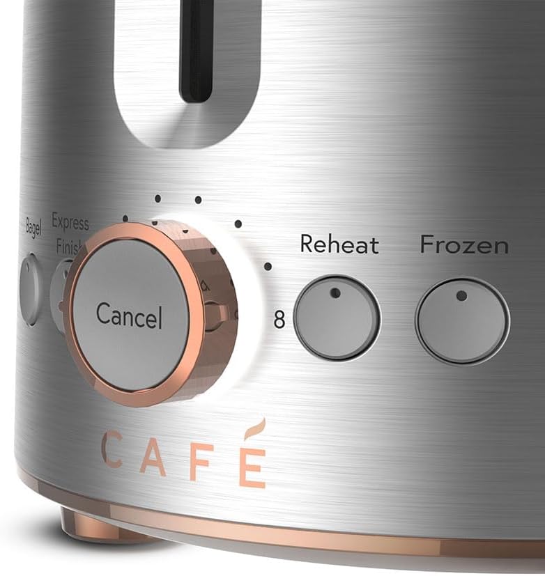 Café Express Finish 2-Slice Toaster | Extra-Wide Slots, Extra Lift for Waffles, Pastries, Texas Toast & More | 4 Pre-Set Functions, 8 Shade Options | Countertop Kitchen Essentials | Stainless Steel - Image 3