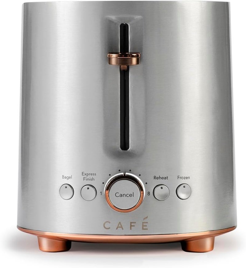Café Express Finish 2-Slice Toaster | Extra-Wide Slots, Extra Lift for Waffles, Pastries, Texas Toast & More | 4 Pre-Set Functions, 8 Shade Options | Countertop Kitchen Essentials | Stainless Steel - Image 1