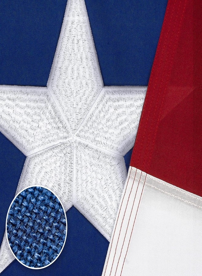 DANF FLAG Texas 3x5 Ft TearProof Series for Outside, Made in USA, Longest Lasting, Super Tough Fade Resistant Spun Polyester, High Wind TX Outdoor s Embroidered Stars, Sewn Stripes, Brass Grommets - Image 1