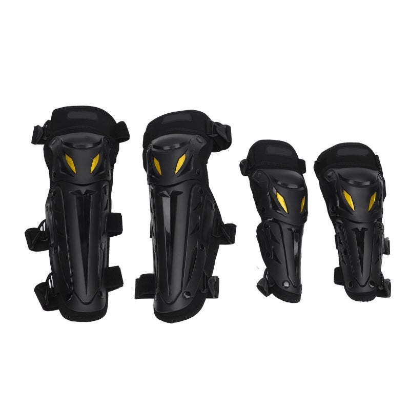 Sulaite Motorcycle Knee Shin Guard Adjustable 45 To 180 Degrees Ergonomic Fit - Easy Buckle Design with 3 Sections Elastic Straps Motorcycle Knee Elbow Protector for Motocross Racing Skiing Skating - Image 5