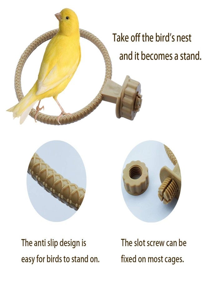 FOIBURELY مجموعة من قطعتين من أعشاش الطيور، أعشاش الكناري والببغاء مع لباد (4.5 بوصة) - Image 3