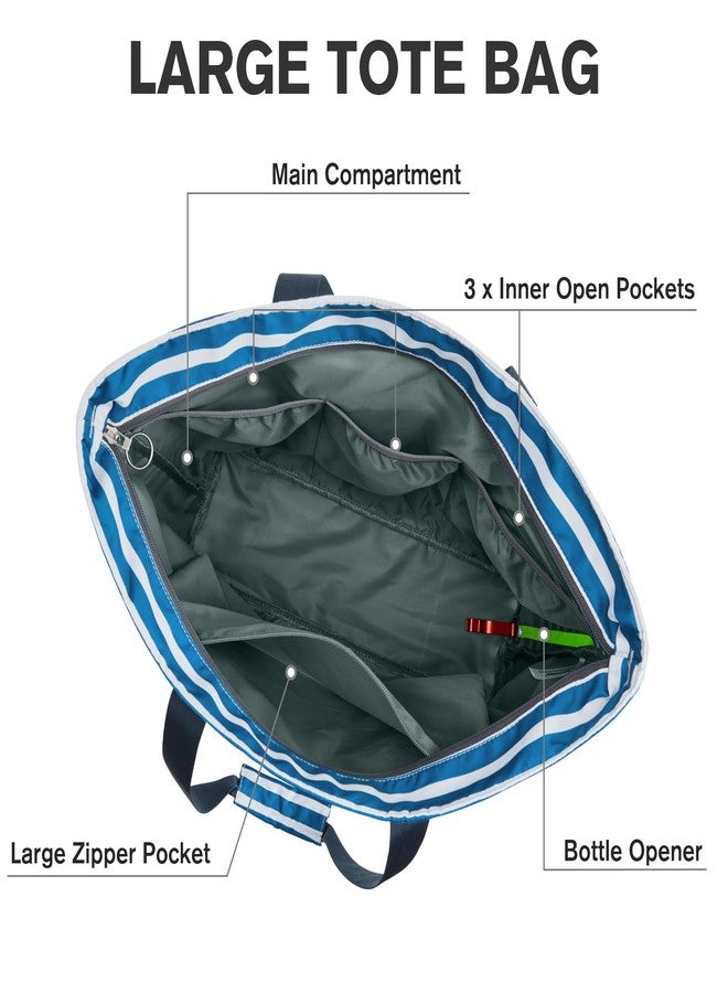 جي4فري حقيبة شاطئ G4Free، حقائب شاطئ مقاومة للماء للنساء، حقيبة حمل بحزام قابل للتخصيص كهدية عيد ميلاد للنساء، أزرق - Image 4