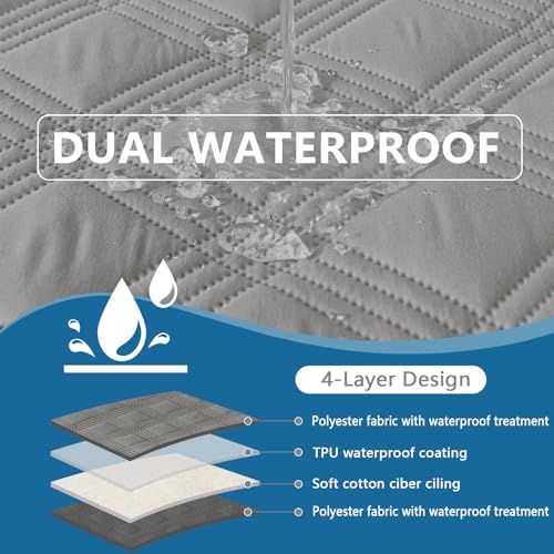 hyha Waterproof Dog Blanket Reversible Pet Bed Blanket Soft Sofa Couch Cover for Dogs Washable Waterproof Pet Couch Covers for Sofa Puppy Cats Furniture Protector30x70 GreyDark Grey - Image 3