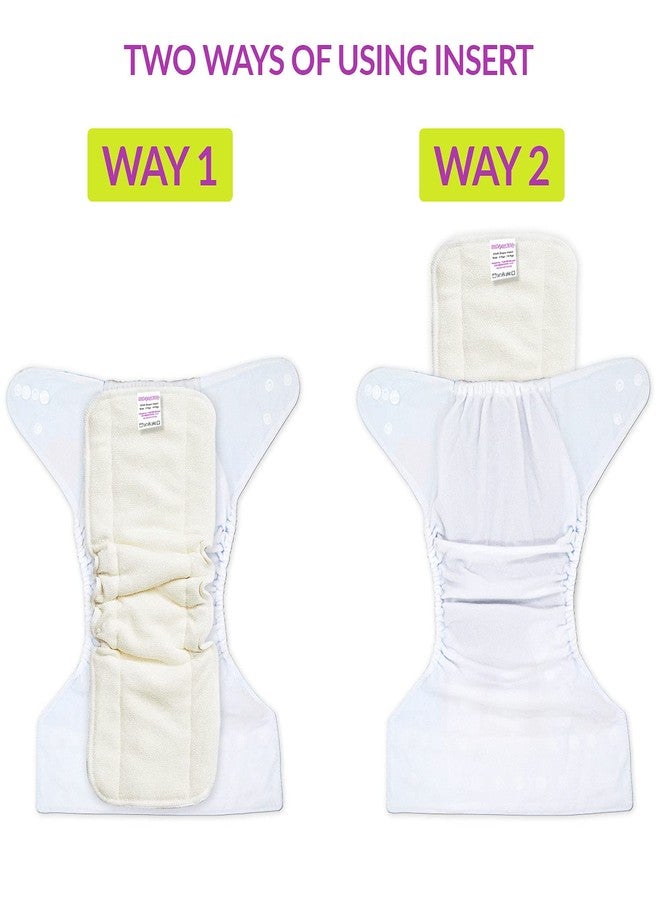 Bembika 5 Layer Bamboo Terry Inserts with Gussets Liners Natures Cloth Diaper Liner, Wetfree Reusable Washable Cotton Diaper Nappy Inserts for Baby Cloth Diapers (Set of 3) - Image 3