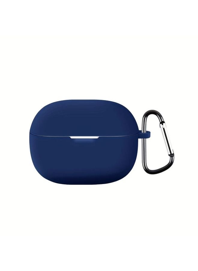 Midnight Blue Soft Silicone Protective Case For Redmi Buds 5 Pro With Detachable Metal Buckle - Image 1