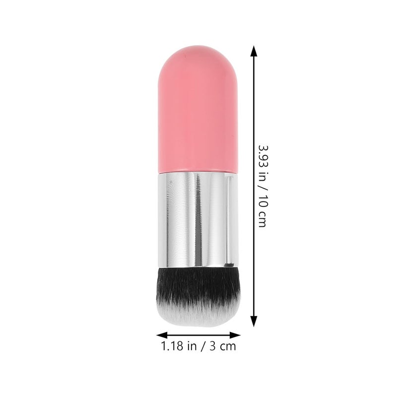 2pcs Foundation Makeup Brush and Fluffy Blush Powder Brush Set, Soft Synthetic Bristles, Portable Face Cosmetics Tools for Women Daily Makeup Application - Image 2