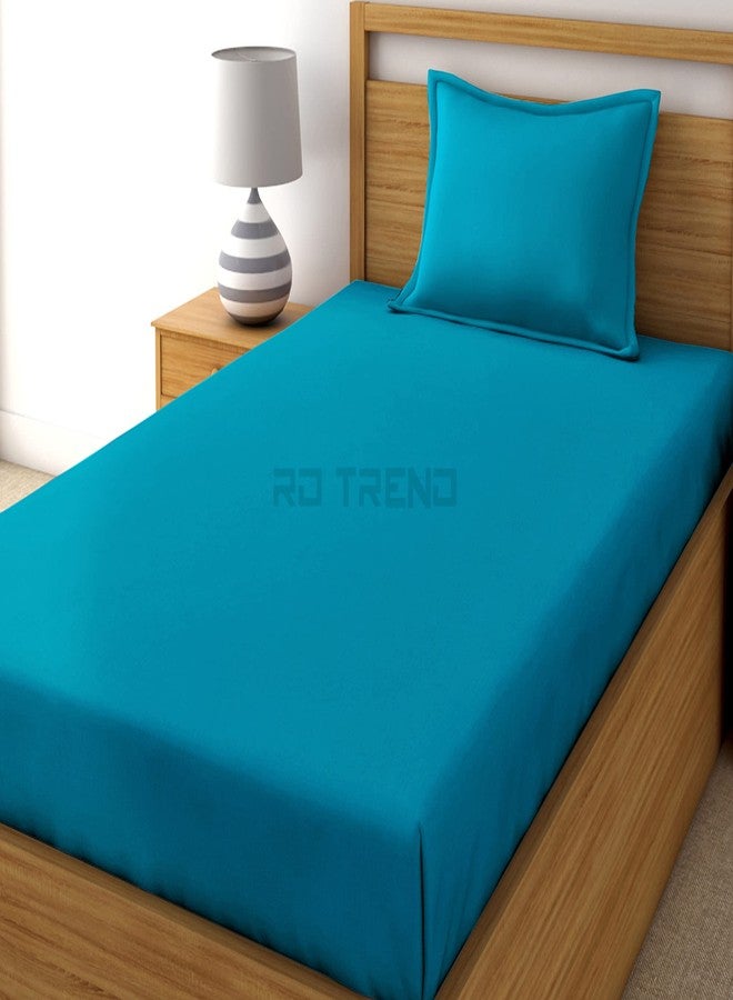 RD TREND ملاءات سرير مطاطية فاخرة من RD TREND®، مناسبة لسرير مفرد (72 × 48 × 8 بوصات) مع غطاء وسادة واحد (18 × 28 بوصة)، اللون: فيروزي - Image 4