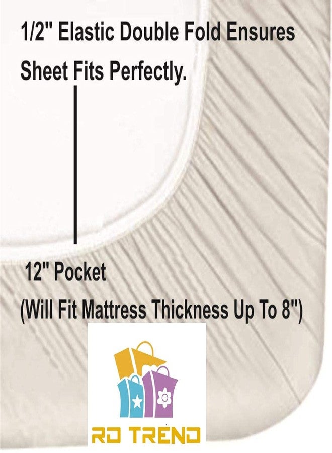 RD TREND ملاءات سرير مطاطية فاخرة من RD TREND®، مناسبة لسرير مفرد (72 × 48 × 8 بوصات) مع غطاء وسادة واحد (18 × 28 بوصة)، اللون: فيروزي - Image 2