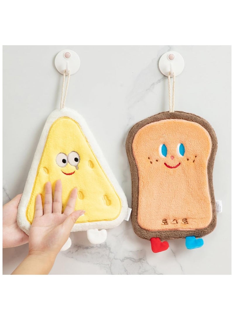 SOLARAE Cute Hand Towels Set for Bathroom, 4 Pcs Cartoon Animals Printed pattern Hanging Face Towels Super Absorbent Soft, Quick Dry Decorative Bath Towel, Hanging Hand Towels for Bathroom Kitchen - Image 5