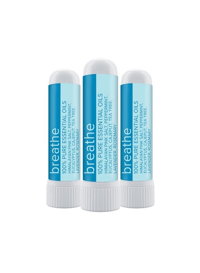 MOXE Breathe | Himalayan Salt Inhaler | Help Clear Congestion, Boost Focus and Improve Breathing | Natural Aromatherapy | Peppermint, Lavender and Tee Tree Essential Oil (3 Pack) - Image 1