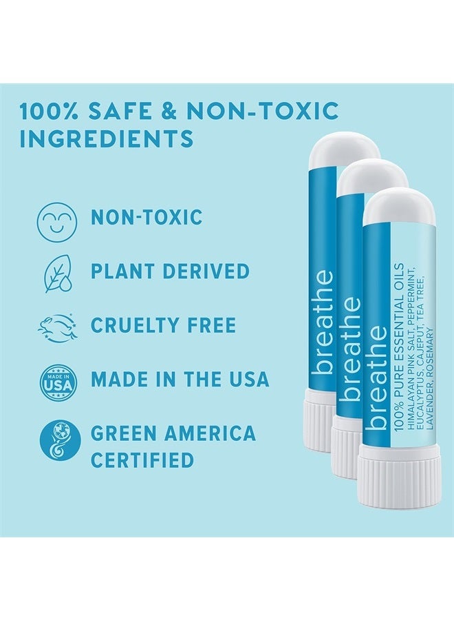 MOXE Breathe | Himalayan Salt Inhaler | Help Clear Congestion, Boost Focus and Improve Breathing | Natural Aromatherapy | Peppermint, Lavender and Tee Tree Essential Oil (3 Pack) - Image 2