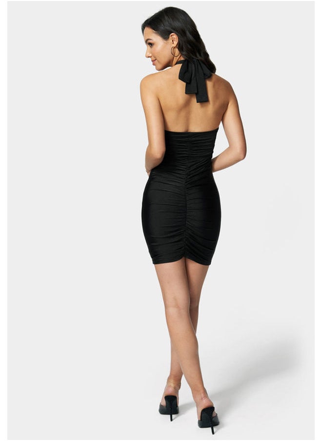 bebe HALTER NECK KEYHOLE DRESS  - Image 3