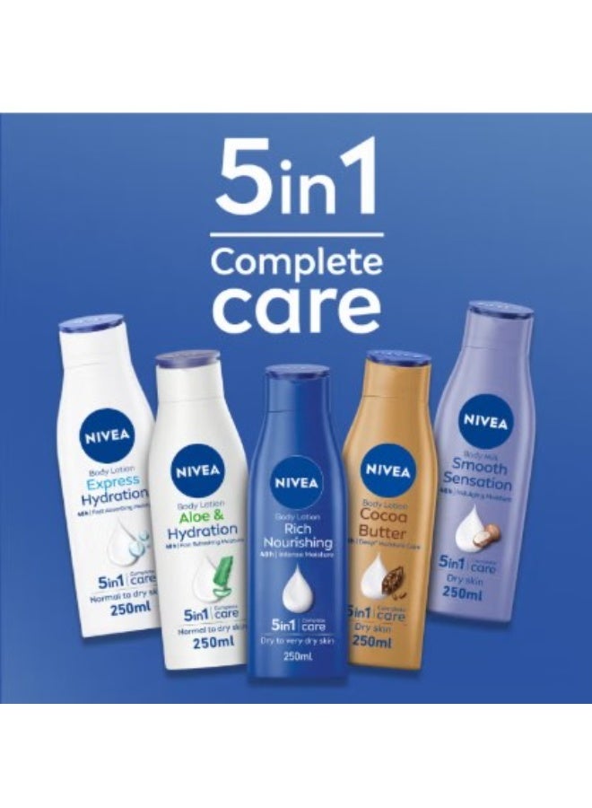 نيفيا لوشن نيفيا بزبدة الكاكاو للجسم 2 × 400 مل مع سيروم الترطيب العميق وفيتامين E للبشرة الجافة - Image 5