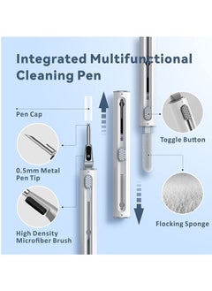 ELTRAZONE Cleaner Kit for Airpods Pro 1 2 Multi-Function Cleaning Pen Soft Brush for Bluetooth Earphones Case, Wireless Earphones, Wireless Earbuds Cleaning Tools for Huawei Samsung MI Earbuds-White  - Image 1
