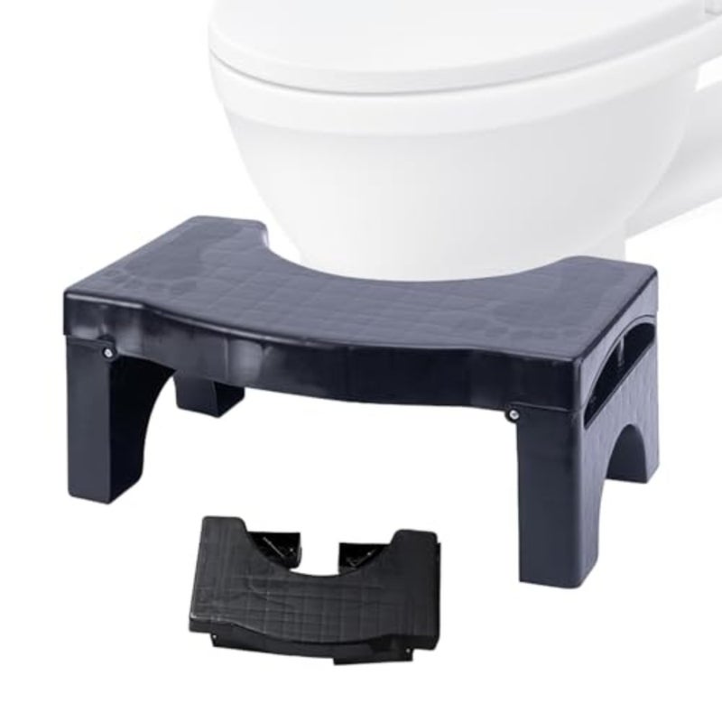 Folding Toilet Stool, 7-inch Bathroom Folding Foot Stool, Assisted Defecation, Anti-constipation Natural And Comfortable Squat Auxiliary Stool for Bathroom Adults - Image 1