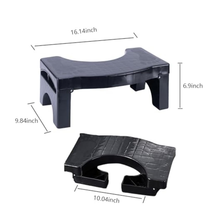 Folding Toilet Stool, 7-inch Bathroom Folding Foot Stool, Assisted Defecation, Anti-constipation Natural And Comfortable Squat Auxiliary Stool for Bathroom Adults - Image 3