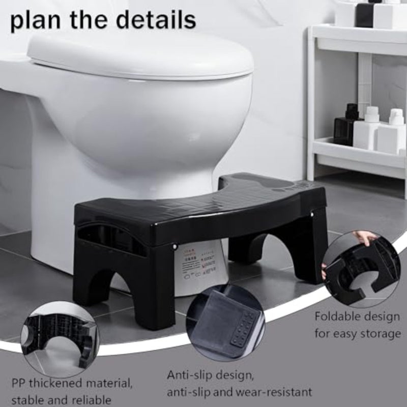 Folding Toilet Stool, 7-inch Bathroom Folding Foot Stool, Assisted Defecation, Anti-constipation Natural And Comfortable Squat Auxiliary Stool for Bathroom Adults - Image 5