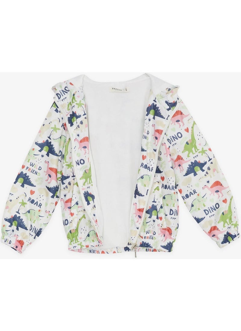 Breeze GİRLS & BOYS Boy's Raincoat Warrior Dinosaur Patterned 1-5 Years, Ecru  - Image 4