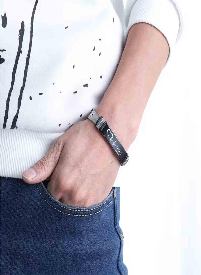 The Men Gift Religious Jesus (John 3.16) Stylish Latest Fashion Stainless Steel Mesh Hand Bracelet For Boys Buckle Clasp For Men Wrist Band For Men ShivBLRBr2025377 - Image 4