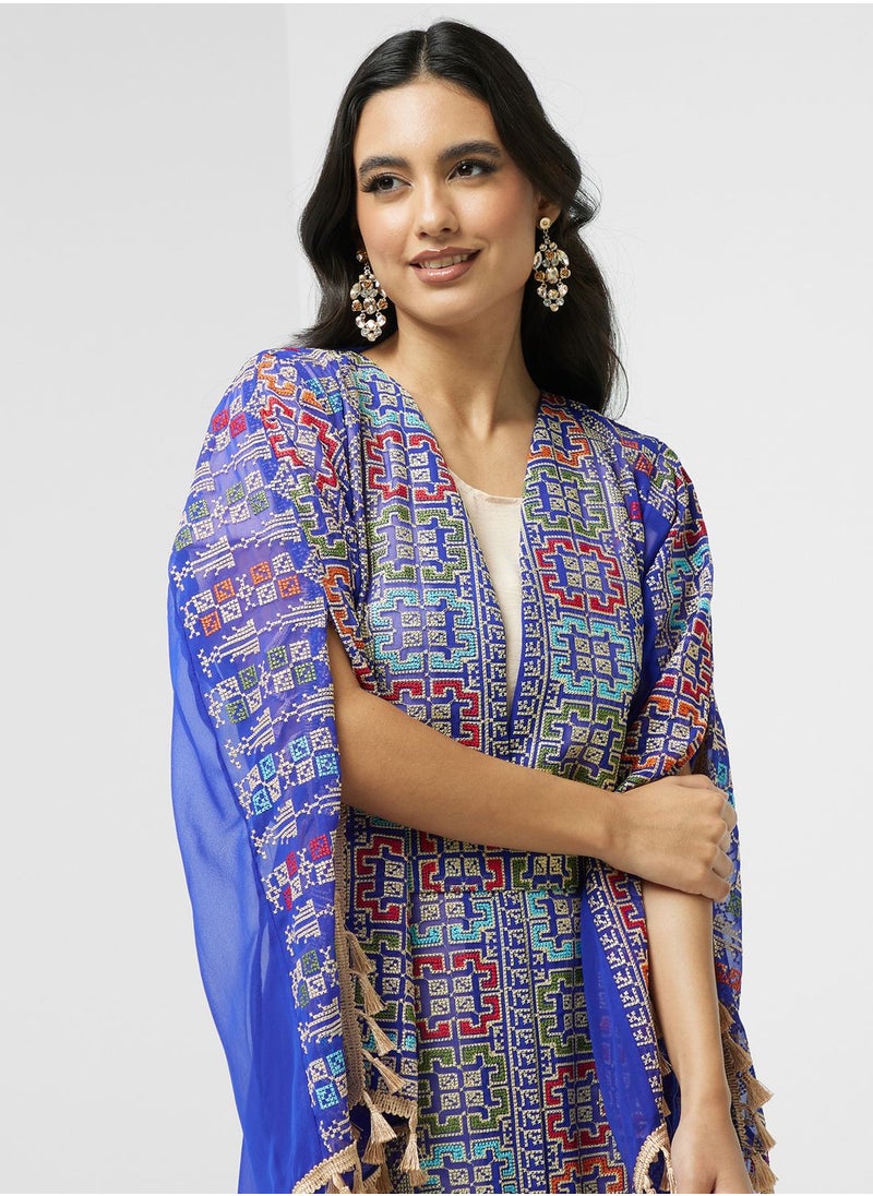 hayas closet - Embroidered Belted Abaya - Image 1