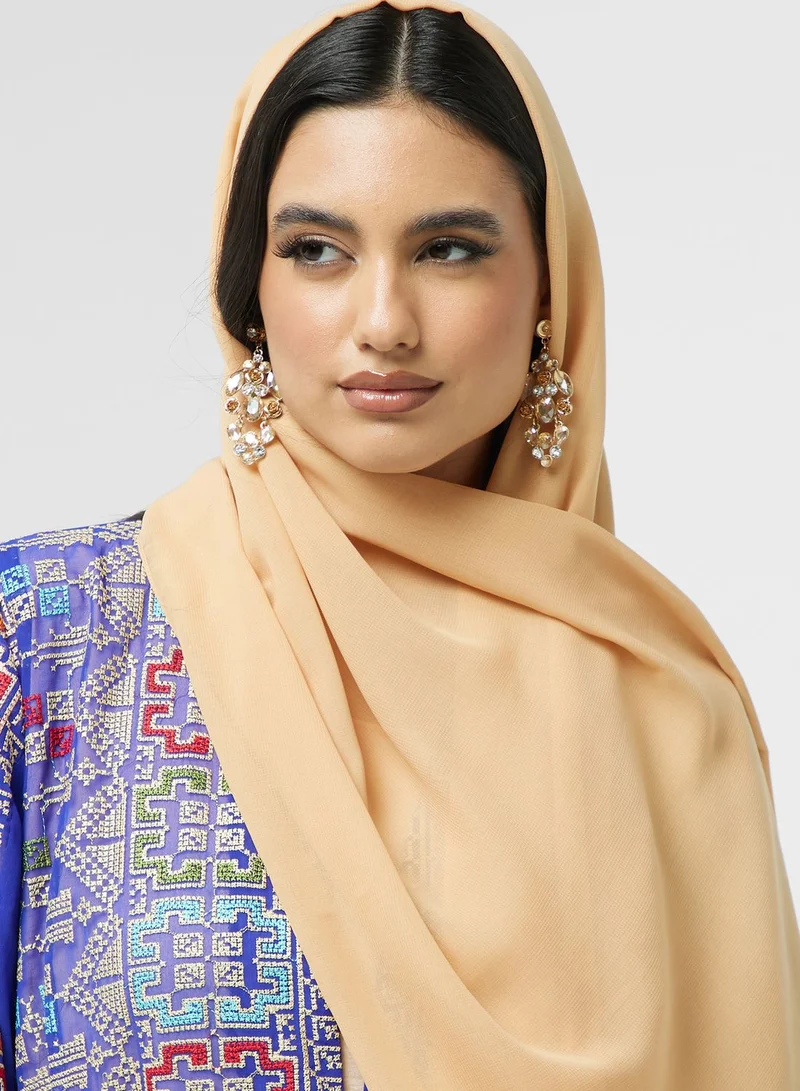 hayas closet Embroidered Belted Abaya