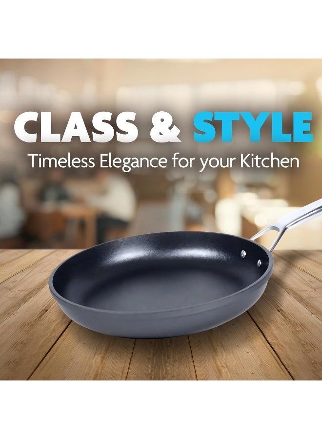 BS B&S Bright Stone High-Tech Induction Frypan | 32cm Nonstick Diamond Coated Frying Pan | Heavy-Gauge Aluminum Skillet with Stainless Steel Handle | Scratch Resistant | Dishwasher & Oven Safe | Black - Image 5