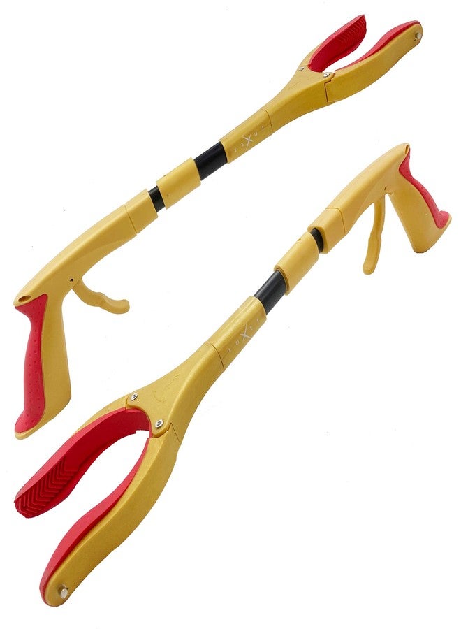 Luxet Grabber Reacher Tool - Latest Version Luxet 19 Inch Gold&Black, Foldable Pick Up Stick - Strong Grip Magnetic Tip - Heavy Duty Trash Picker Claw Reacher Grabber Tool Elderly Wheelchair Mobility Aid - Image 2