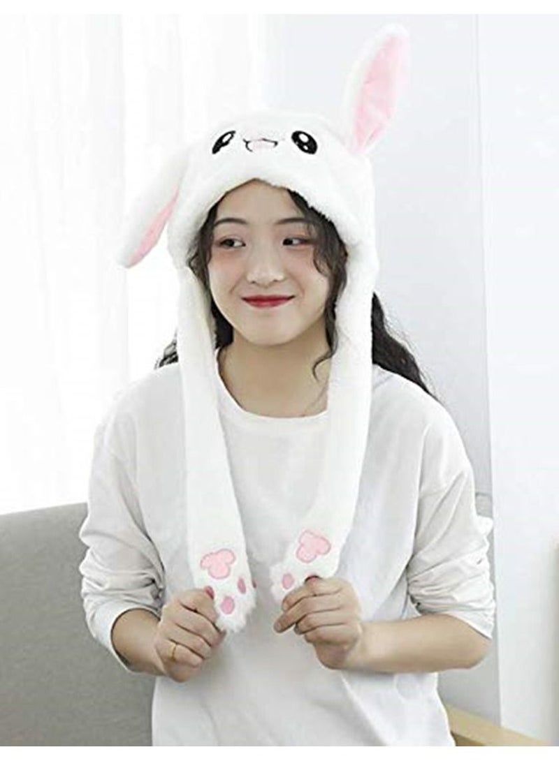 Women Girls Pinching Rabbit Ears Move Airbag Magnet Cap Plush Cute Hat Funny Toys - Image 3