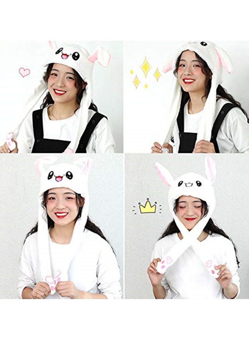 Women Girls Pinching Rabbit Ears Move Airbag Magnet Cap Plush Cute Hat Funny Toys - Image 4