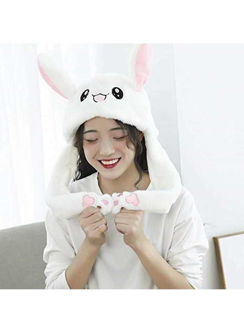 Women Girls Pinching Rabbit Ears Move Airbag Magnet Cap Plush Cute Hat Funny Toys - Image 2