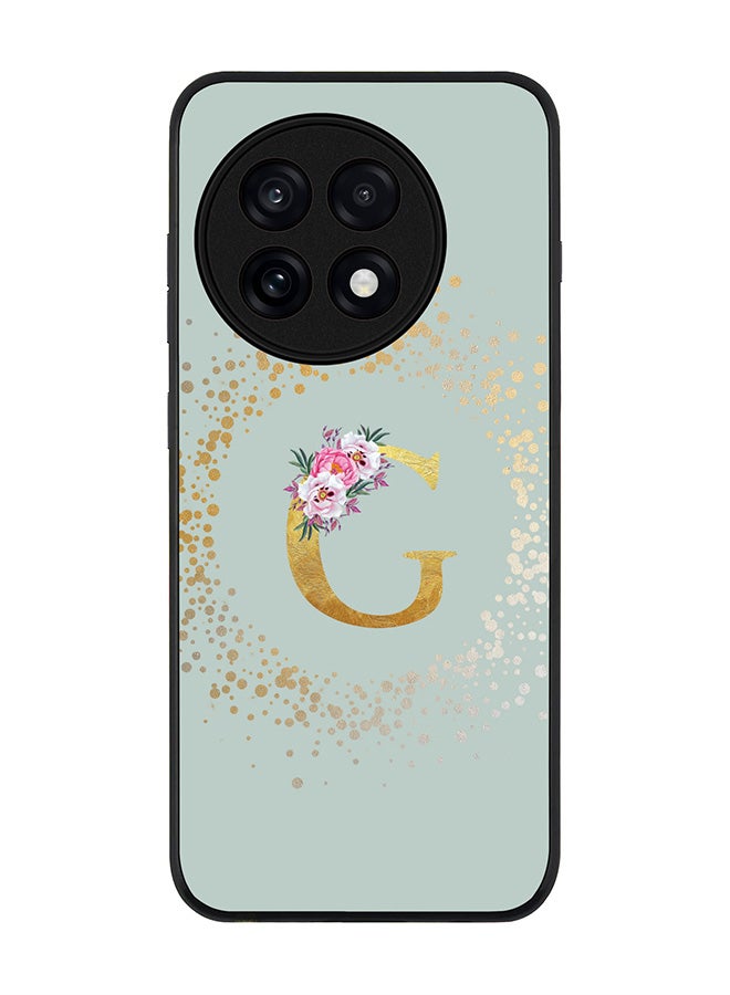 Stylizedd For OnePlus 13R / Ace 5 Pro Case,Slim fit Camera Protection, Shockproof Thin Phone cover  - Custom Monogram Floral - G  (Light Grey )