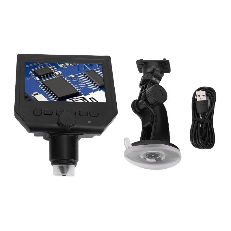 Digital Microscope: 4.3 Inch HD Screen, 1080P Autofocus Lens, Up To 600X Magnification - Foldable Portable Design, Soldering Microscope for Electronic Repair, Coin Inspection, Hobbyists & Science Rese - Image 1
