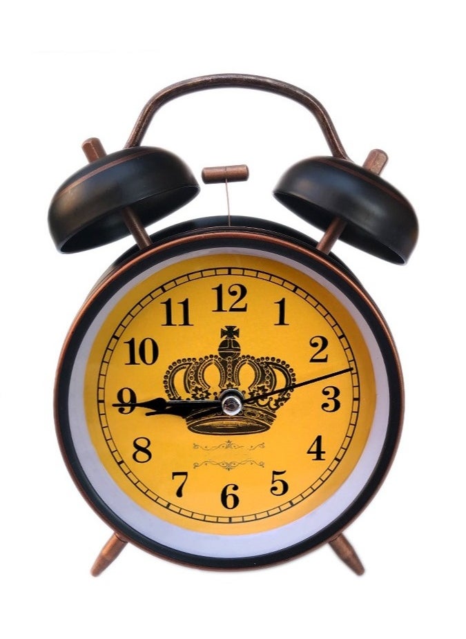 KUYING - Metal Spray Alarm Clock Night Light Creative Ringing Children's Student Seat Clock - Image 1