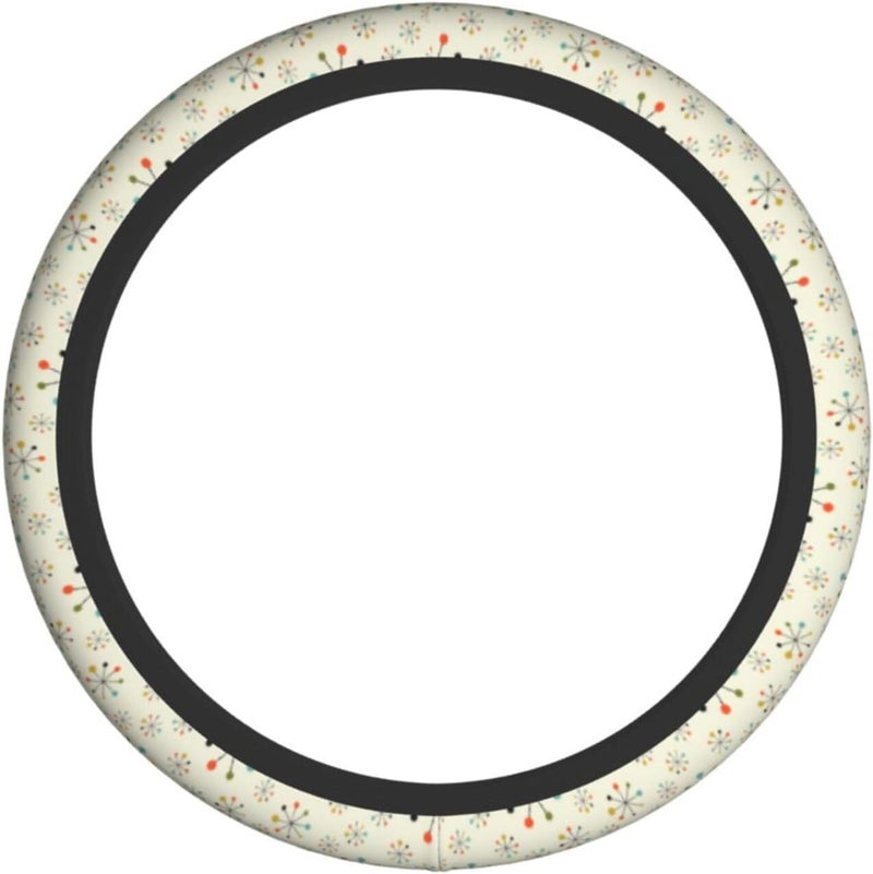 Car Steering Wheel Cover for Women Men, Non-Slip Breathable Steering Wheel, Mid Century Fifties Modern Atomic Retro Steering Wheel Protector, Car Accessories - Image 2