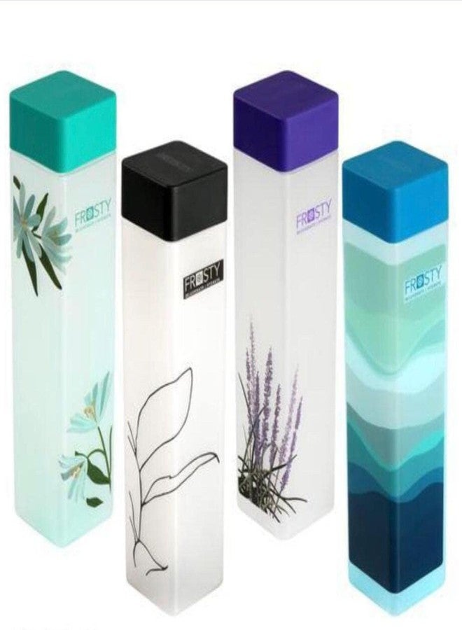 Smaruti Plastic Food Grade Fridge Square Bottle Set (Pack of 4) - Durable BPA-Free Design for Safe and Convenient Storage - Leak-Proof and Stylish, 1 L, Multicolour - Image 1