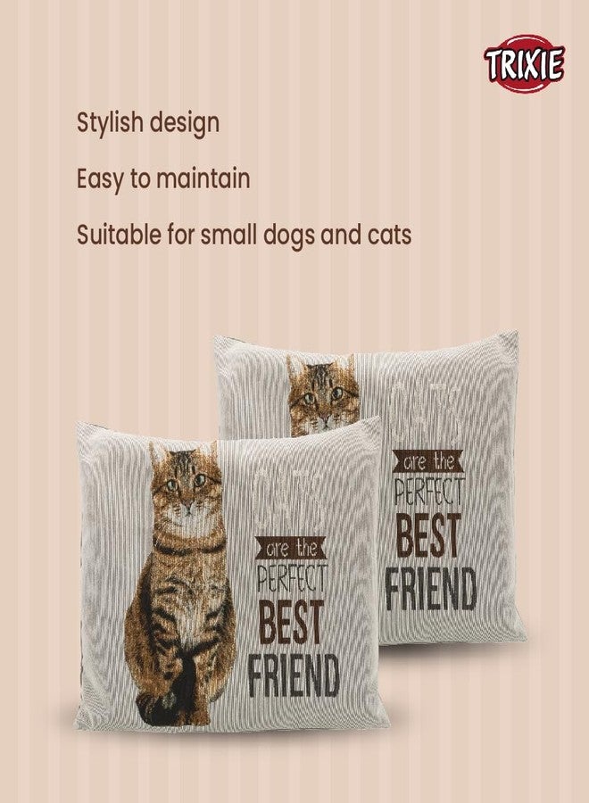 TRIXIE Chipo Cat Cushion, Soft Cat Bed Cushion for Indoor Use, Rectangular Pet Sleeping Mat for Cats & Small Pets, 60×48 cm - Image 4