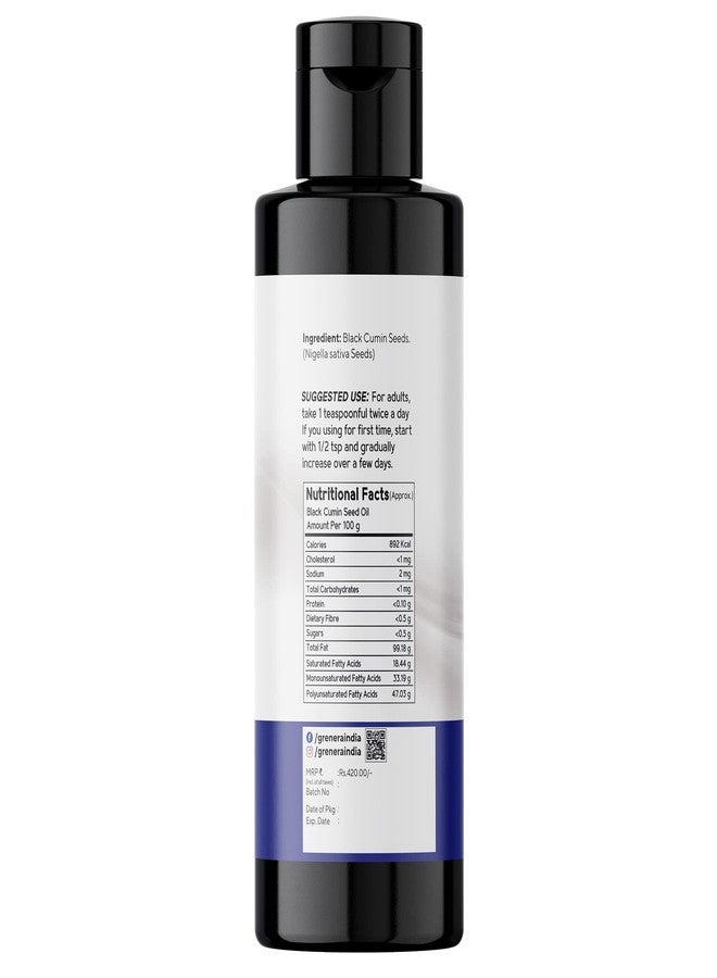 Grenera Black Cumin Seed Oil 250 ml, Cold Pressed, Nigella Sativa, Kalonji Oil for Immunity, Skin, Hair, Rich Source of Natural Thymoquinone, Rich in Omega 3,6 & 9 - Image 4