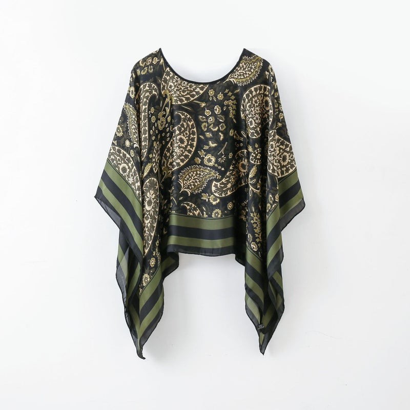 2024 New Sun-Protective Silk Scarf for Women TL11035-cashew green