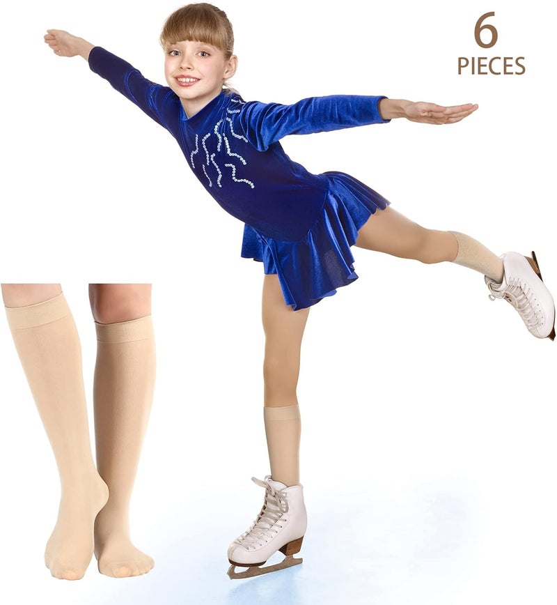 6 pairs of spring and summer thin skin tone medium tube socks, adult children's velvet calf socks (socks length about 40cm) - Image 2