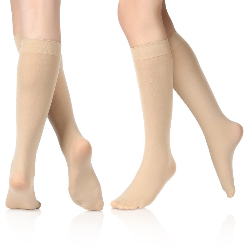 6 pairs of spring and summer thin skin tone medium tube socks, adult children's velvet calf socks (socks length about 40cm) - Image 1