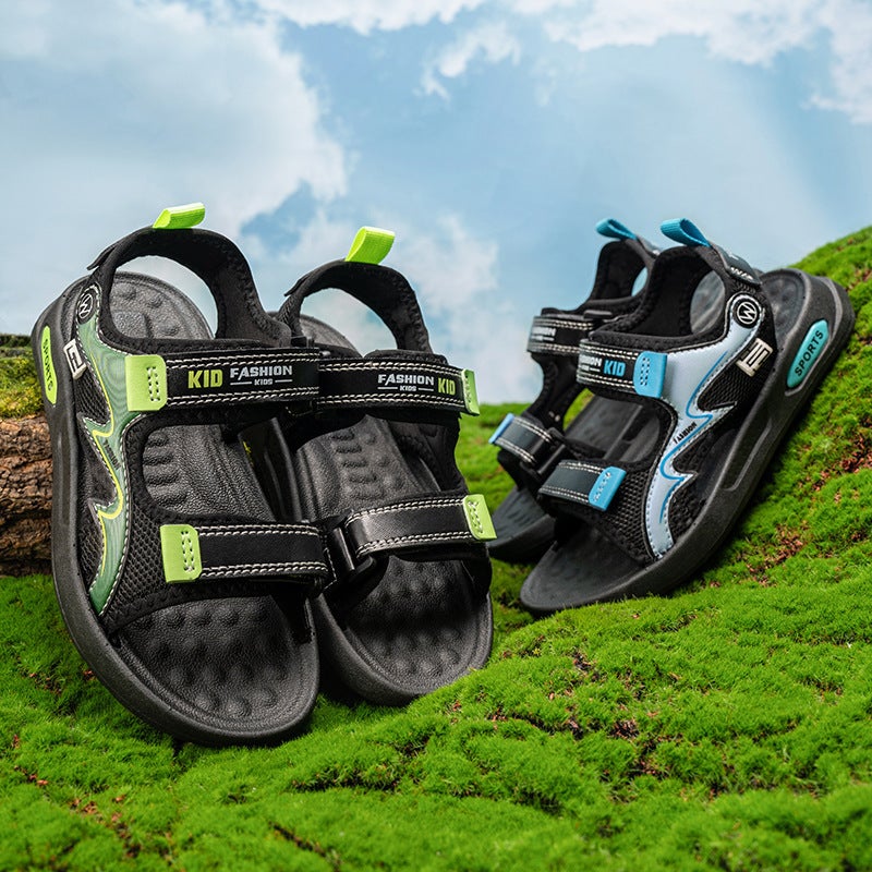 24 Children'S Sandals Big Children'S Sandals Breathable Daily Casual Boys Beach Shoes - Image 2