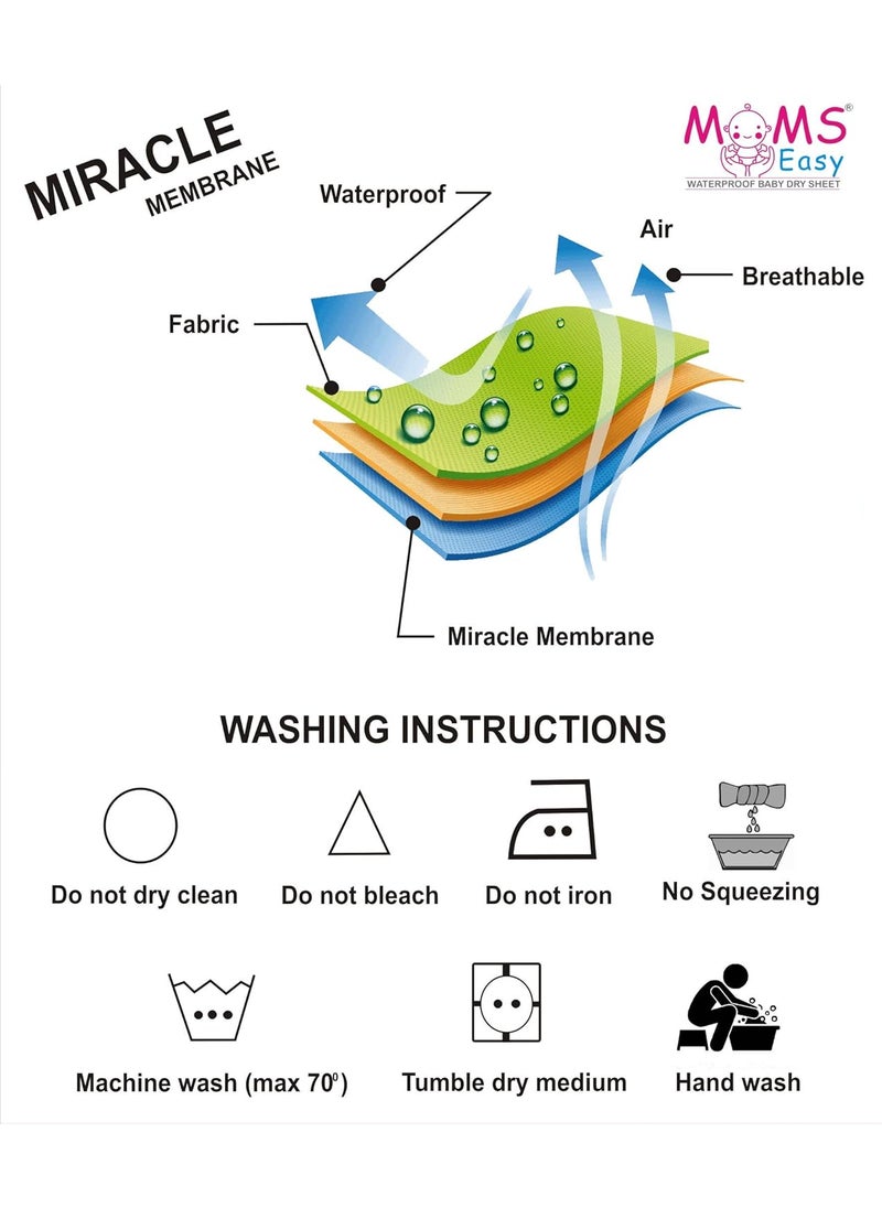MOMSEASY - MOMSEASY Water Proof and Reusable MatBed ProtectorAbsorbent Drysheet Peach Large 140x100 cm - Image 1