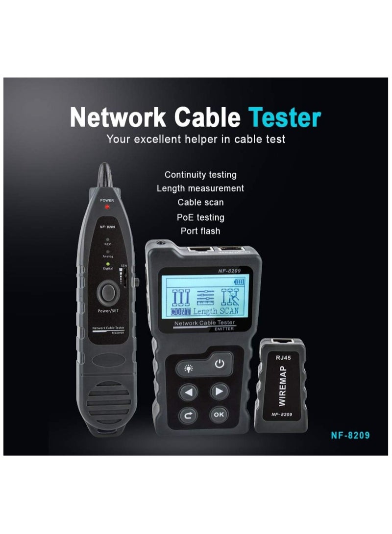 Ainawo Multi-functional LCD Network Cable Tester Wire PoE Checker Inline PoE Voltage And Current Tester With Cable Tester With Illuminate Function - Image 2