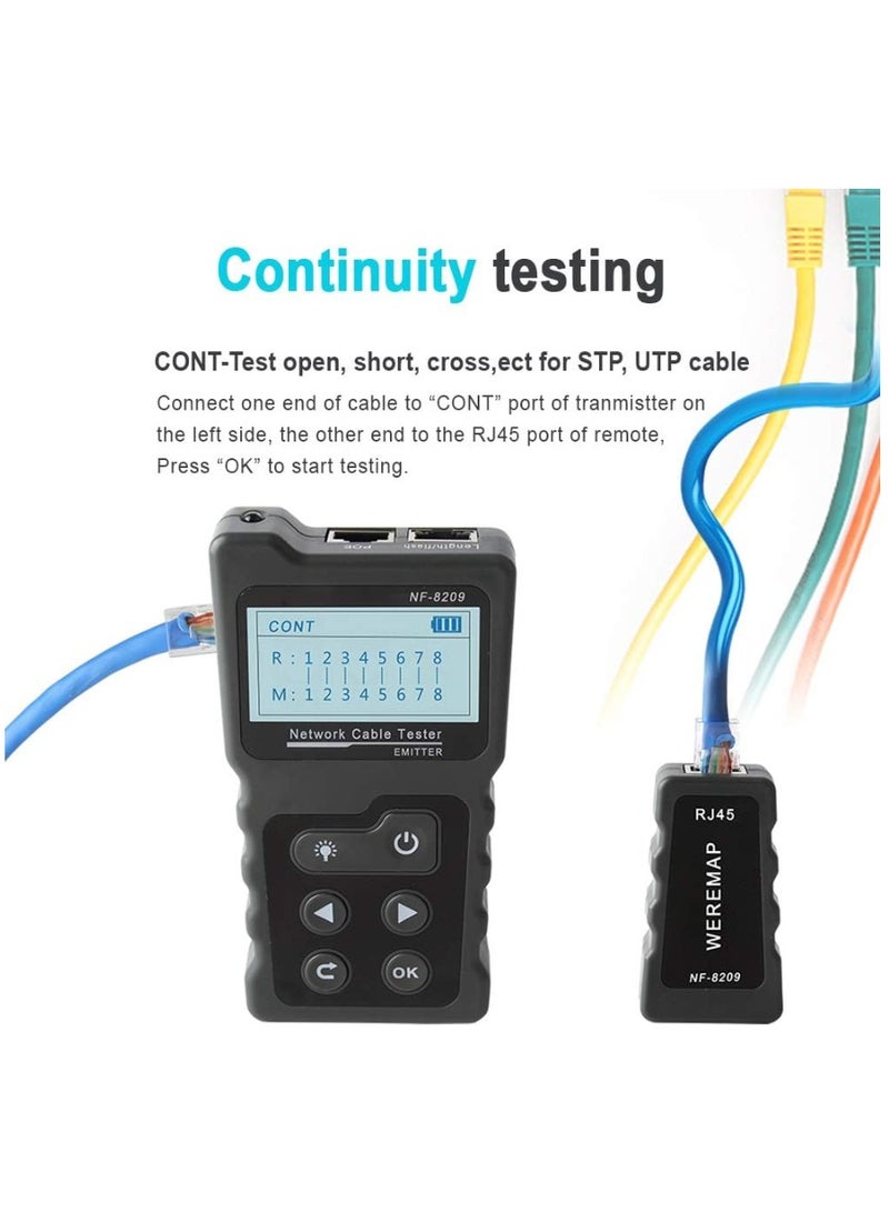 Ainawo Multi-functional LCD Network Cable Tester Wire PoE Checker Inline PoE Voltage And Current Tester With Cable Tester With Illuminate Function - Image 3