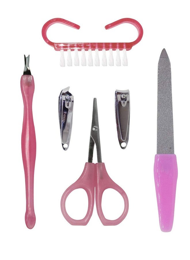 Ekan Stainless Steel 2 Nail Clipper 1 Plucker Manicure Kit Grooming Kit Set With Wooden Scrub 30 Gram pack of 1(m2) - Image 1