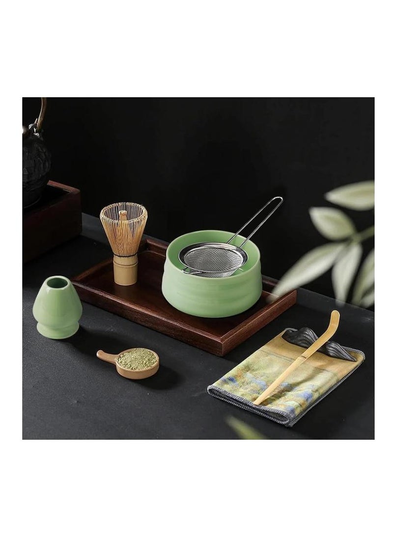Bluejw Matcha Tea Set Japanese Matcha Tool, Handmade Matcha Ceremony Accessory 7PCS Traditional Matcha Whisk Holder Tea Making Kit Matcha Bowl Tea Scoop Bamboo Whisk Matcha Whisk Kit for Home Gift - Image 2