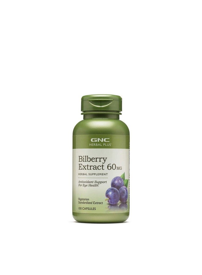 GNC Herbal Plus Bilberry Extract 60Mg 100 Capsules Supports Eye Health - Image 1