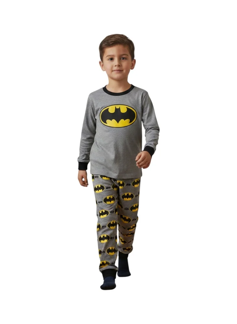 بيداني Boys' Dark Knight Cozy Pajamas - Long Sleeve